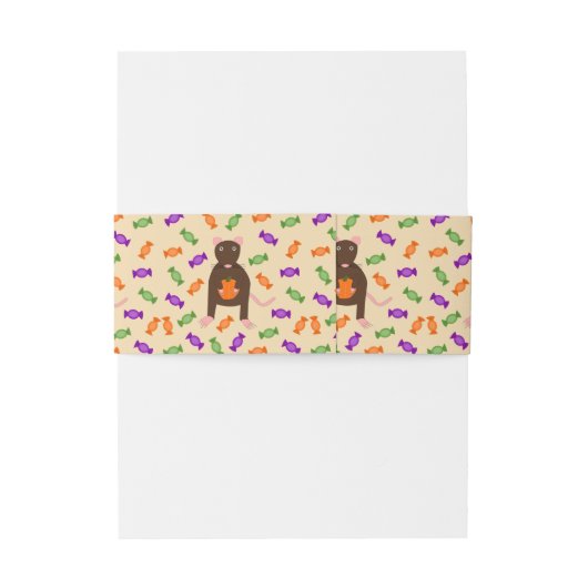 かわいいハロウィンネズミとカボチャ 招待状ベリーバンド (裏面例)