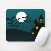 かわいいハロウィンハウスとこうもり マウスパッド (マウス)