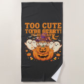 かわいいハロウィンハムスターパンプキンゴーストデザイン_1 ビーチタオル (正面)