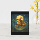 かわいいハロウィンハリネズミの箒にポーションと カード (黄色い花)