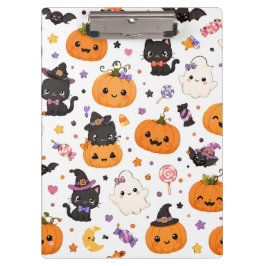 かわいいハロウィンパターンのかぼちゃのデザイン クリップボード