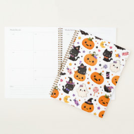かわいいハロウィンパターンのかぼちゃのデザイン プランナー手帳