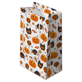 かわいいハロウィンパターンイラストレーション スモールペーパーバッグ