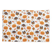 かわいいハロウィンパターンイラストレーション 枕カバー (裏面)