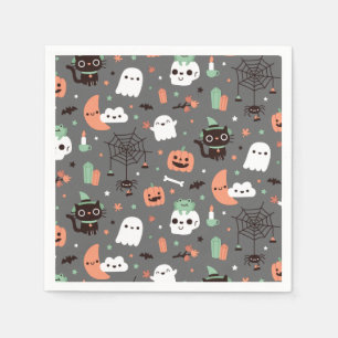 かわいいハロウィンパターンパーティーグッズ スタンダードカクテルナプキン