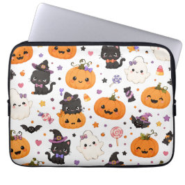かわいいハロウィンパターン かぼちゃ デザイン ラップトップスリーブ