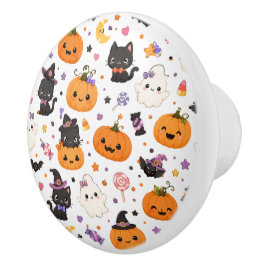 かわいいハロウィンパターン かわいいカボチャ セラミックノブ