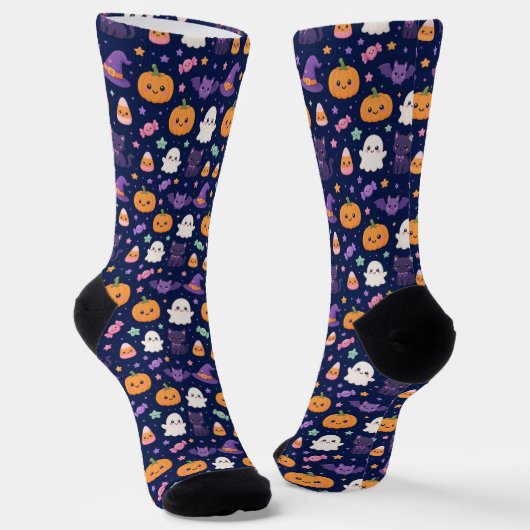 かわいいハロウィンパターン  ソックス (傾斜あり)