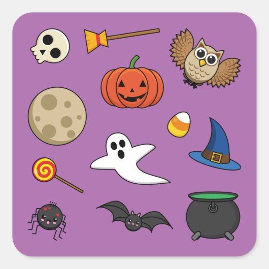 かわいいハロウィンパック スクエアシール (正面)