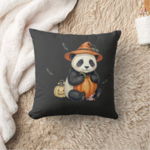 かわいいハロウィンパンダのカボチャのスロー枕