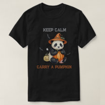 かわいいハロウィンパンダのカボチャTシャツ