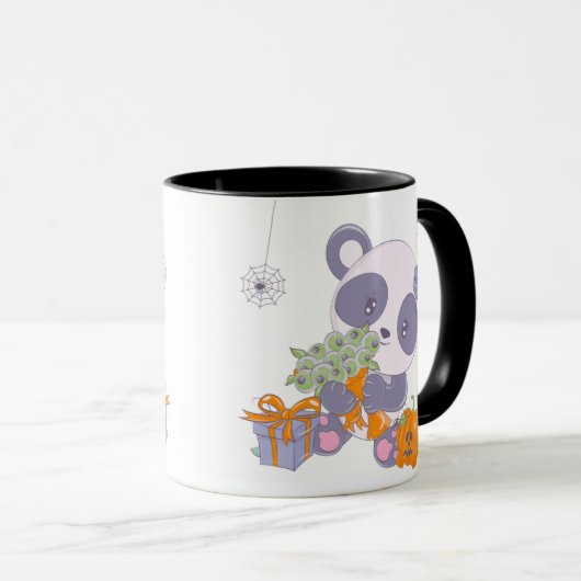 かわいいハロウィンパンダブーケオブアイハロウィンマグ マグカップ (正面右)