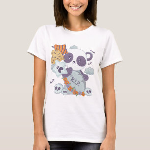 かわいいハロウィンパンダRIP墓スカルハロウィンマグ Tシャツ
