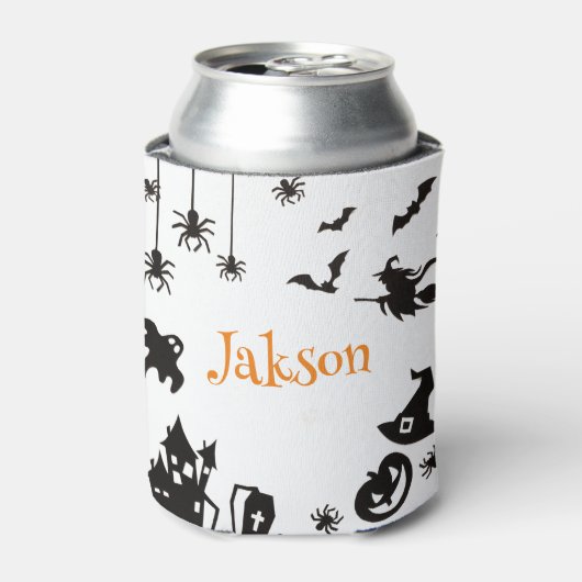 かわいいハロウィンパーソナライズされたクーラーボックス-カスタム 缶クーラー (缶正面)