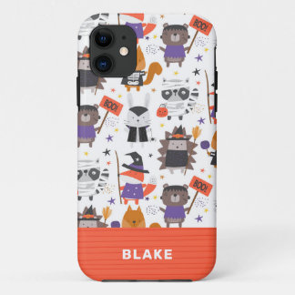 かわいいハロウィンパーソナライズされた動物 iPhone 11 ケース