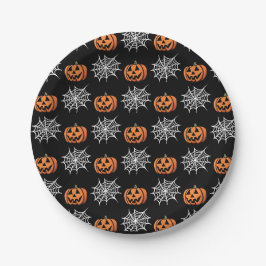かわいいハロウィンパーティーのカボチャ模様 ペーパープレート