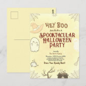 かわいいハロウィンパーティーの招待状 ポストカード (正面/裏面)