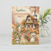 かわいいハロウィンパーティーの招待状 招待状 (スタンド正面)