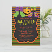 かわいいハロウィンパーティーの招待状 招待状 (スタンド正面)