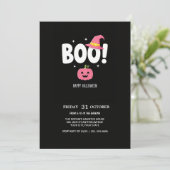 かわいいハロウィンパーティーの招待状「BOO！」 招待状 (スタンド正面)