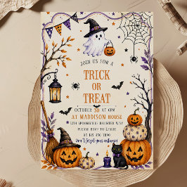 かわいいハロウィンパーティー お菓子をくれなきゃイタズラしちゃうぞ 招待状