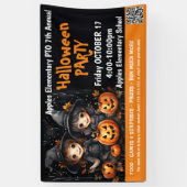 かわいいハロウィンパーティー 募金 PTA 教会 横断幕 (縦)