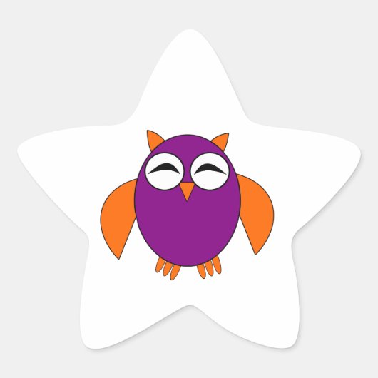 かわいいハロウィンフクロウのステッカー 星シール (正面)