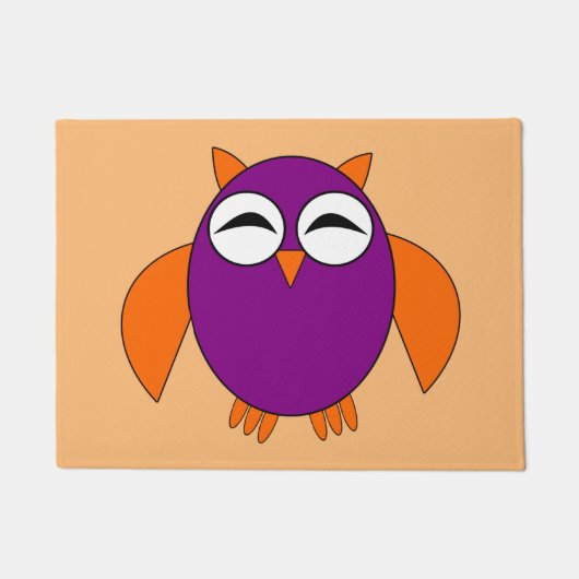 かわいいハロウィンフクロウの姿 ドアマット (正面)