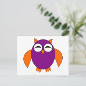 かわいいハロウィンフクロウ葉書 ポストカード (スタンド正面)