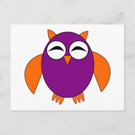 かわいいハロウィンフクロウ葉書 ポストカード (正面)