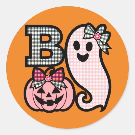 かわいいハロウィンブステッカー ラウンドシール (正面)