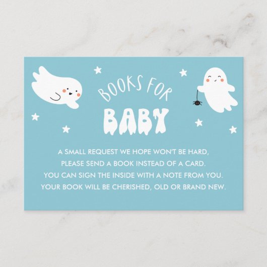 かわいいハロウィンブックのベビー要求の挿入 エンクロージャーカード (正面)