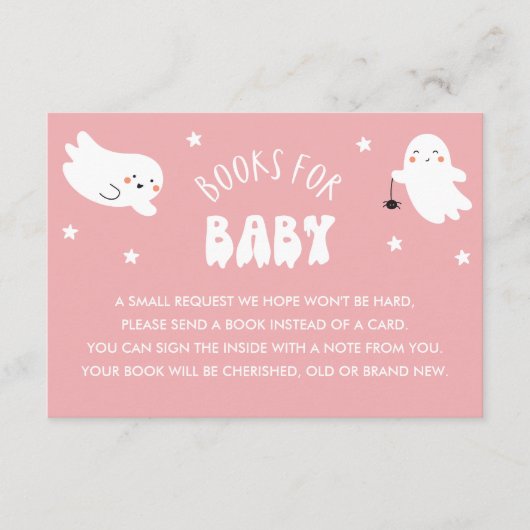かわいいハロウィンブックのベビー要求の挿入 エンクロージャーカード (正面)