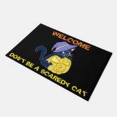 かわいいハロウィンブラックキャットとカボチャ ドアマット (アングル)