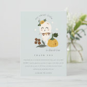 かわいいハロウィンブルーゴーストリトルブーベイビーシャワー サンキューカード (スタンド正面)