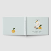 かわいいハロウィンブルー幽霊リトルブベビーシャワー ゲストブック (全面)