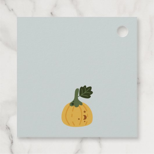 かわいいハロウィンブルー幽霊リトルブベビーシャワー フェイバータグ (裏面)