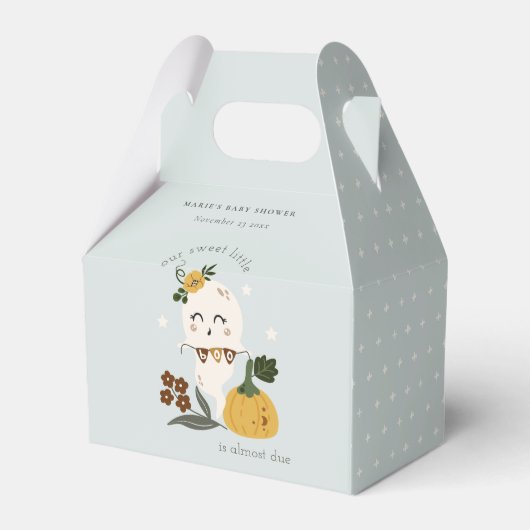 かわいいハロウィンブルー幽霊リトルブベビーシャワー フェイバーボックス (正面サイド)