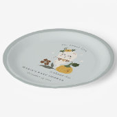 かわいいハロウィンブルー幽霊リトルブベビーシャワー ペーパープレート (アングル)