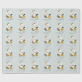 かわいいハロウィンブルー幽霊リトルブベビーシャワー ラッピングペーパー (フラット)