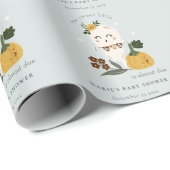 かわいいハロウィンブルー幽霊リトルブベビーシャワー ラッピングペーパー (ロールコーナー)