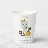 かわいいハロウィンブルー幽霊リトルブベビーシャワー 紙コップ (裏面)