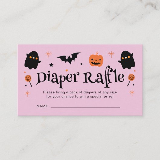 かわいいハロウィンベビーシャワーのおむつ抽選 エンクロージャーカード (正面)