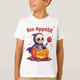 かわいいハロウィンベビースケルトンカボチャTシャツ Tシャツ