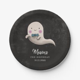 かわいいハロウィンボウタイ幽霊誕生日パーティー ペーパープレート