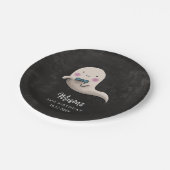 かわいいハロウィンボウタイ幽霊誕生日パーティー ペーパープレート (アングル)