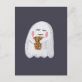 かわいいハロウィンポストカード – ハロウィンガーリー幽霊 ポストカード (正面)