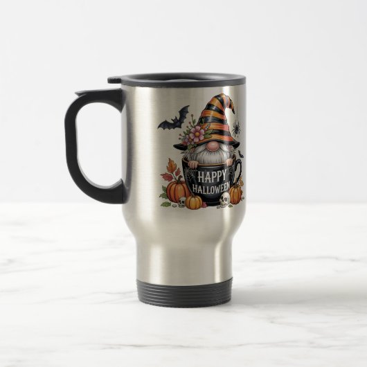かわいいハロウィンマグカップ コーヒーカップの中のエルフ | ハッピー トラベルマグ (左)