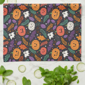 かわいいハロウィンマジックパターン キッチンタオル (折り畳み)