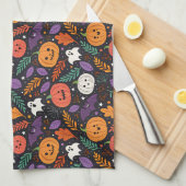 かわいいハロウィンマジックパターン キッチンタオル (四つ折り)
